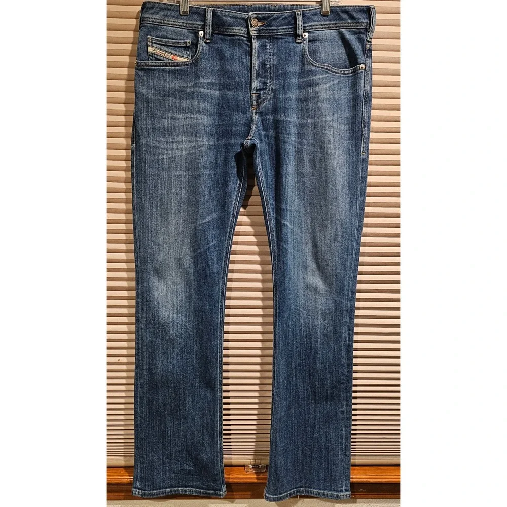 Diesel Zatiny Bootcut Jeans Mens W34 L32 Blue Medium Wash Stretch 09A80‎